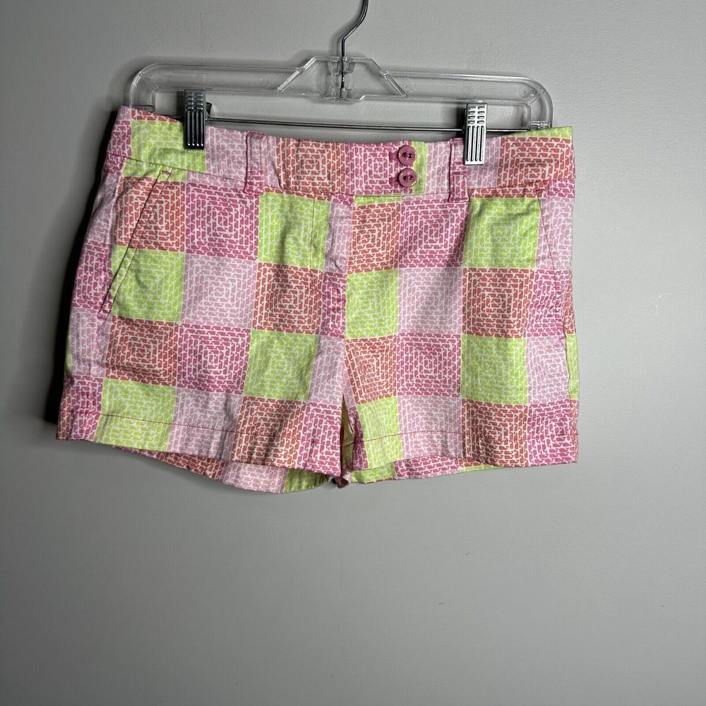Women's Vineyard Vines Size 2 Whale All Over Print Patchwork‎ Shorts 3" Inseam